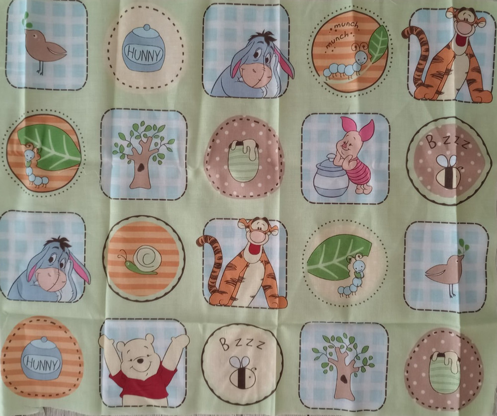 Disney pooh piglet fun fabric length piece 15 x 12 inch 1pc new