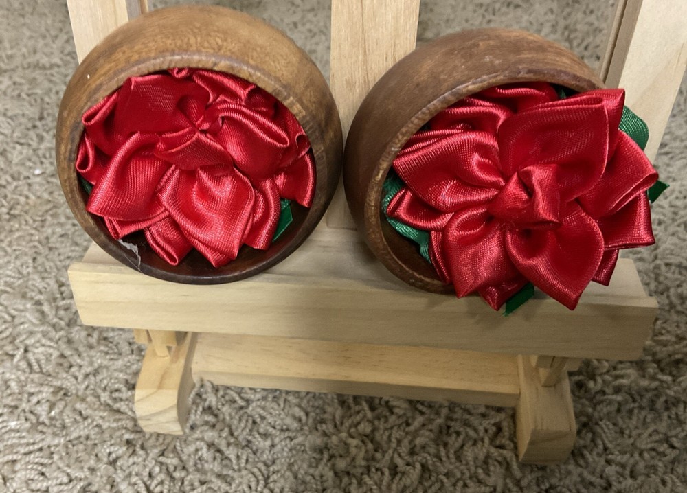 2 Pocket Flower Red Green For Beautiful Home Decor Accent Christmas-image