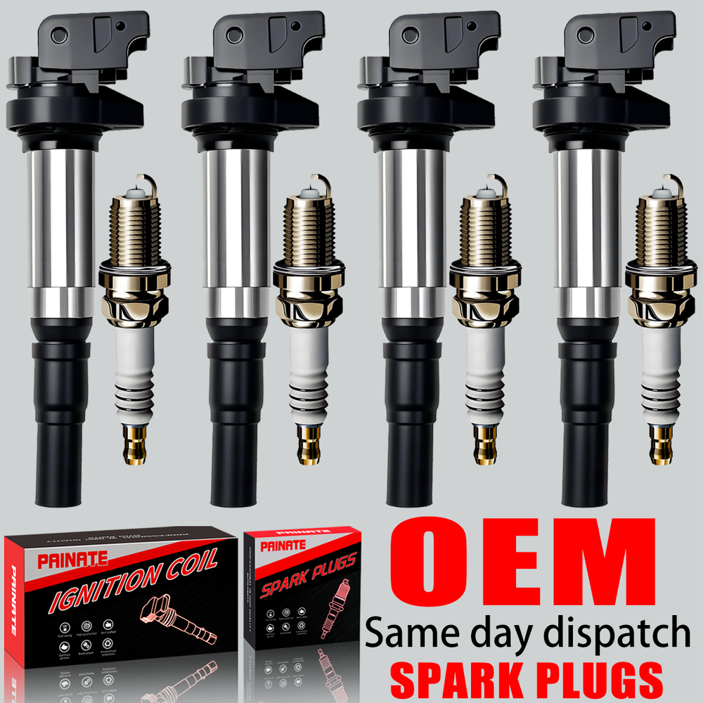 4X OEM Ignition Coil & Iridium Spark Plug For 2007-2015 Mini Cooper 1.6L UF598