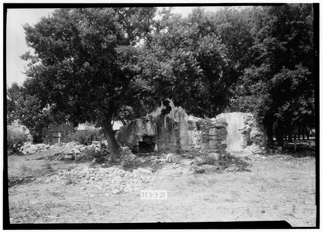 Texas Ruins 1930s Historic American Buildings Survey Stone Foundation Trees