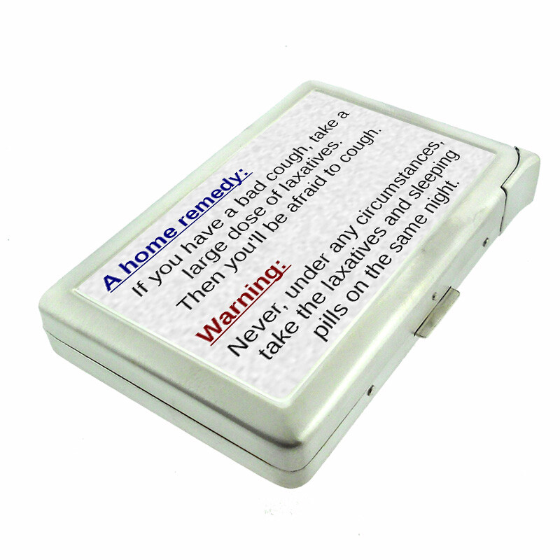 Metal Cough Remedy Em1 Cigarette Case with Built-In Lighter Wallet  