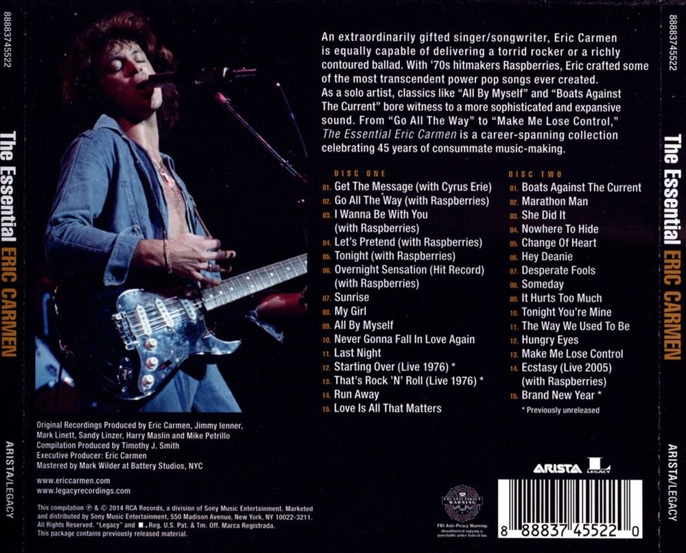 Eric Carmen - The Essential Eric Carmen New Cd