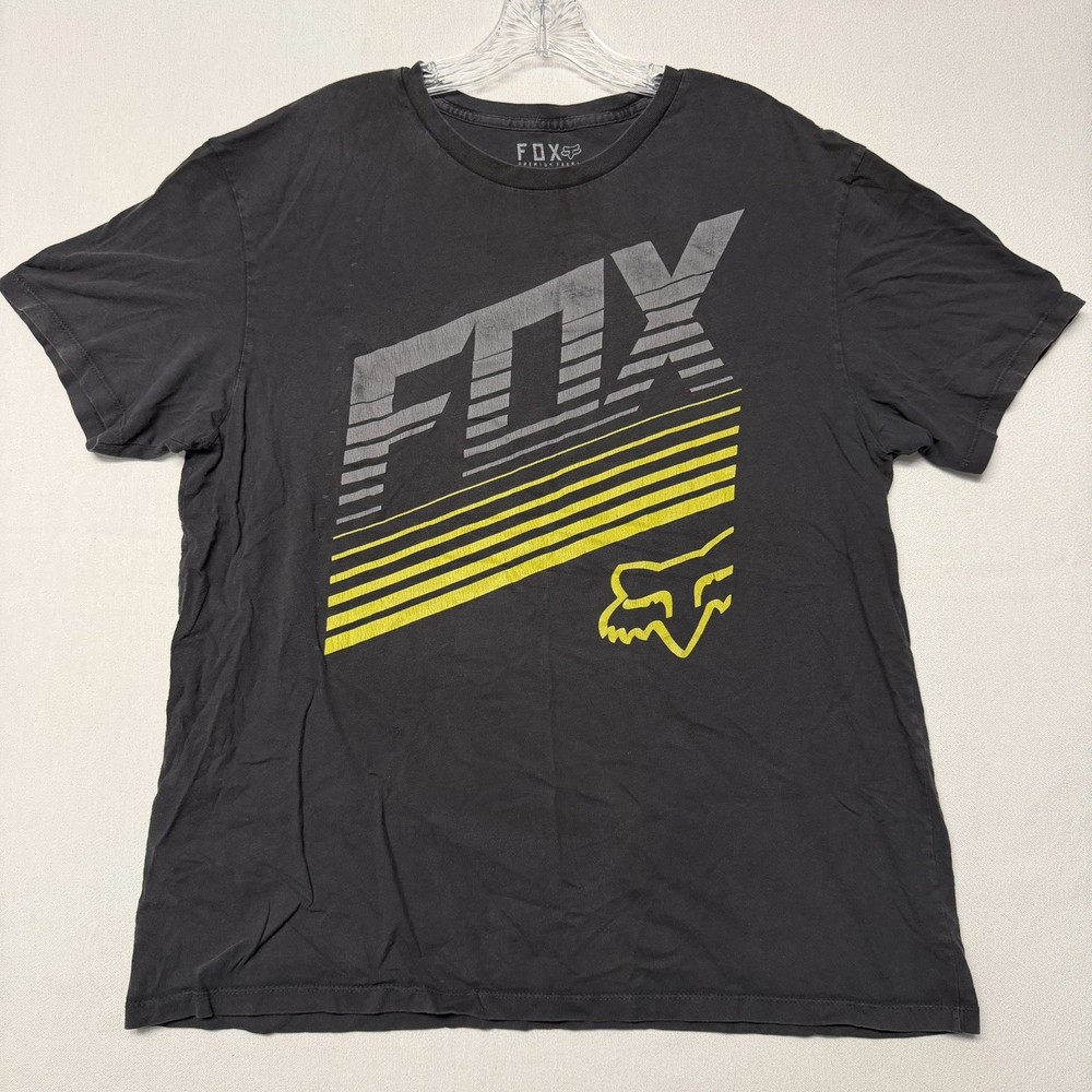 Y2K Fox Racing T-Shirt Mens Size XL Black Short Sleeve Tee Motorcycle Bike