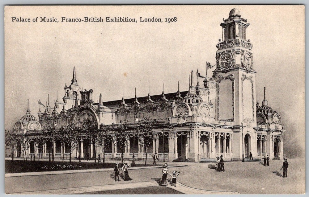Antique Postcard Palace Of Music Franco-british London, England 1900s