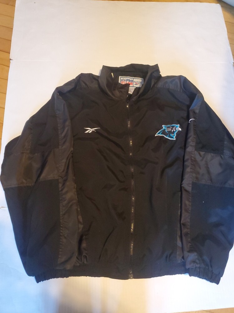 Mens XL NFL Pro Line Reebok Carolina Panthers full zip windbreaker dble sided