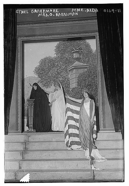 New York NY 1910s Ethel Barrymore Mme Alda Mrs O. Harriman stage tableau