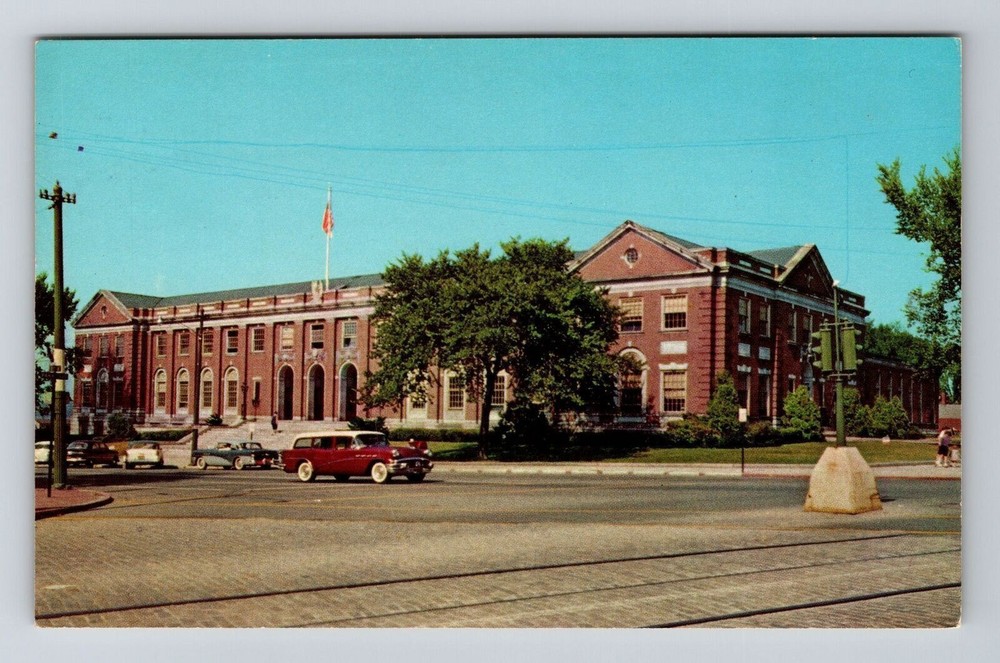 Portland ME-Maine, Exterior Post Office Building, Vintage Postcard