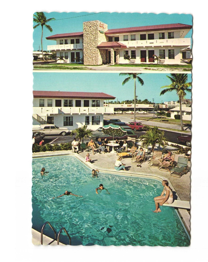 The Curtis Motel Hollywood FL vintage postcard unposted