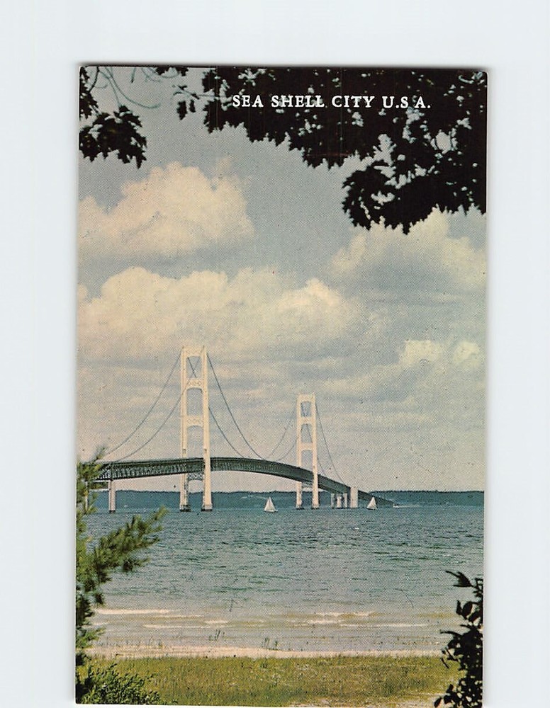 Postcard Mackinac Bridge Michigan USA