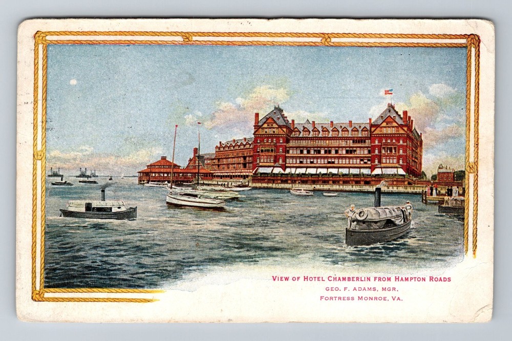 Fortress Monroe, VA-Virginia, Hotel Chamberlin Hampton Roads Vintage Postcard