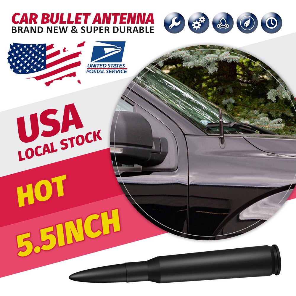Black 50 Cal Bullet Antenna for Dodge RAM 1500 2500 3500 4500 Pickup Trucks