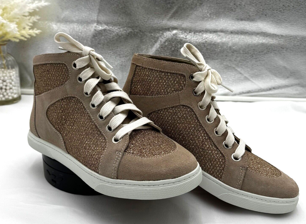 Enzo Angiolini Beige Sparkle High Top Shoes  Women’s Sneakers Size 6 US