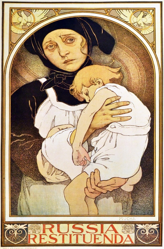 Decor Poster.Interior design Art Nouveau.Mucha Russia Restituenda.6245