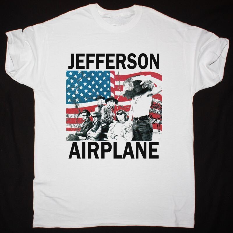 Vintage Jefferson Airplane Band Fan T-Shirt Heavy Cotton White Unisex