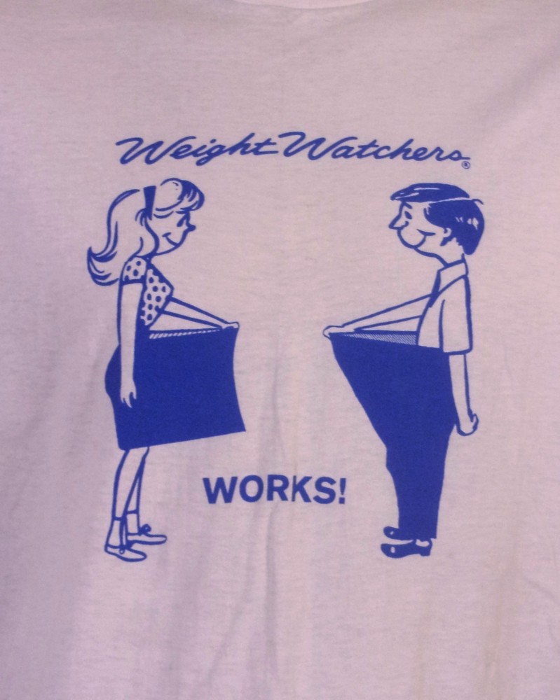 vintage 80s single stitch Hanes Weight Watchers Works! T-Shirt soft thin SZ XL