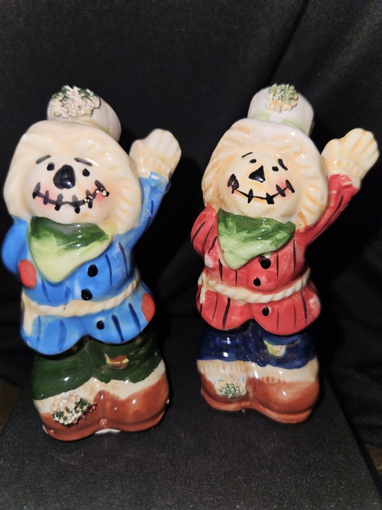 Fall Harvest Scarecrow Salt & Pepper Shakers Thanksgiving