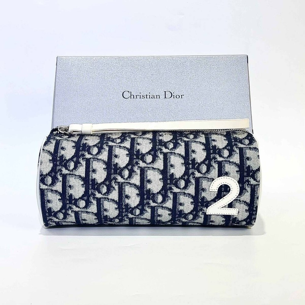 Christian Dior Trotter No 2 Navy Cosmetic Pouch Fashion Accessory in Excellent Condition
