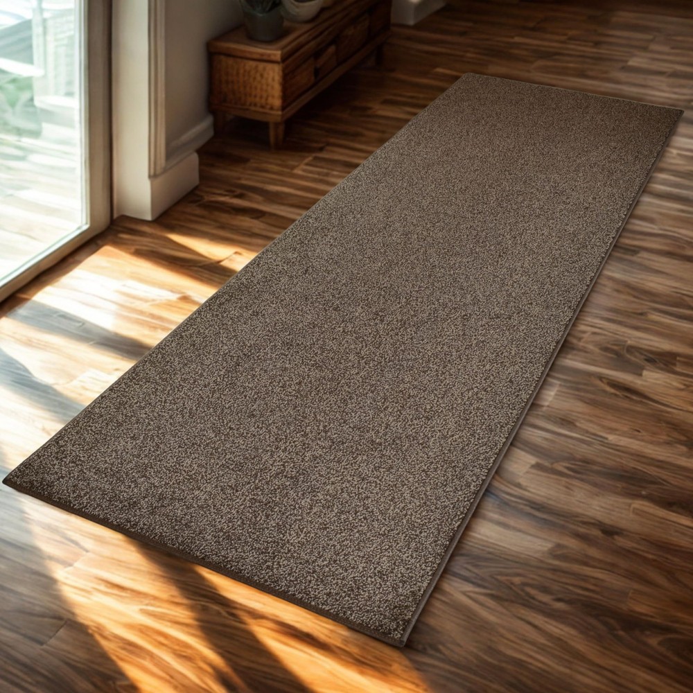 Wider-Fit 8ft x 31 Inch Neutral Brown Non-Slip Rubber Deluxe Runner