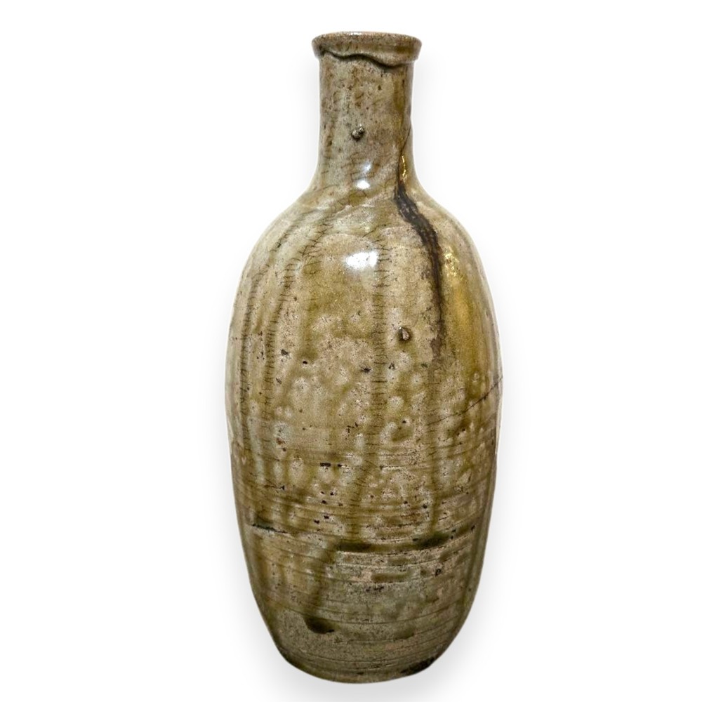 Seto Pottery Vase Edo Period 19th Century Japanese Antique Ceramic Jar 8.3 inch