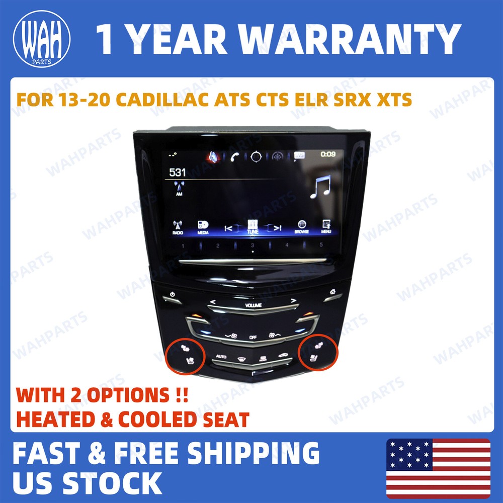 For Cadillac Escalade ATS CTS XTSCUE System Navigation Radio w/ Heated & Cooled