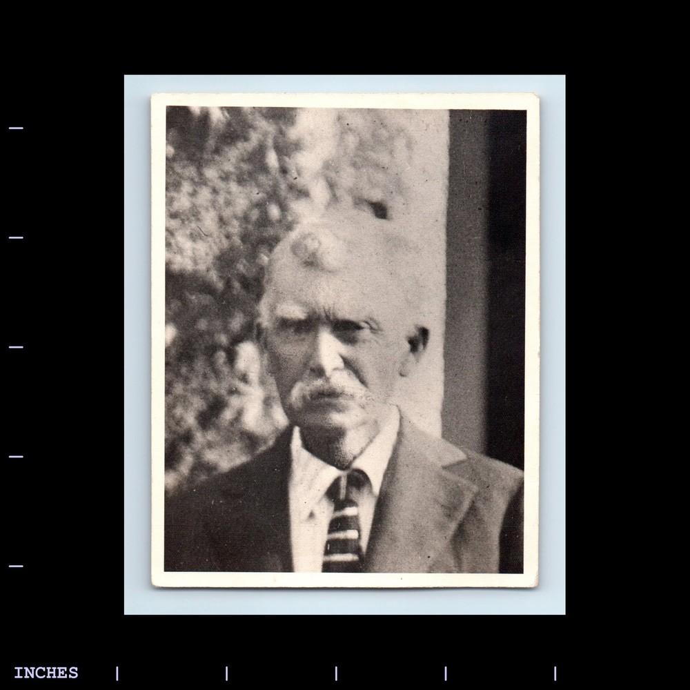 Old Vintage Photo SOLO CANDID PORTRAIT OLDER MAN WITH MUSTACHE