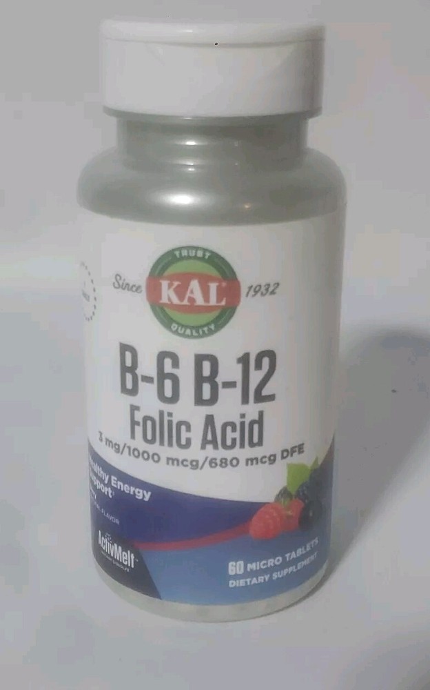 KAL B-6 B-12 Folic Acid Berry Micro Tablets 60 Count-image