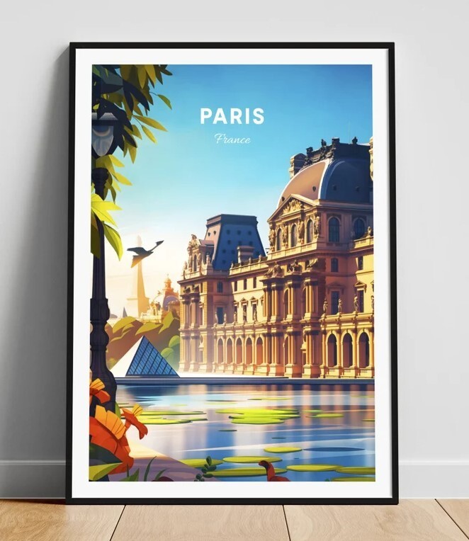 Paris travel print - France wall art, Paris poster, France print, Personalized