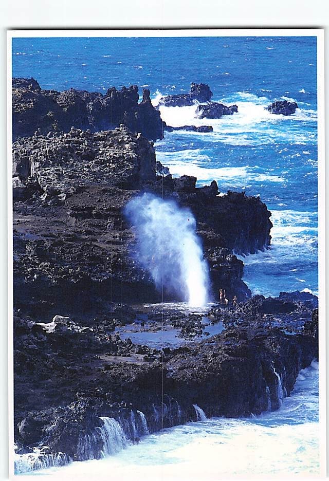 Postcard Blow holes in Hawaii USA