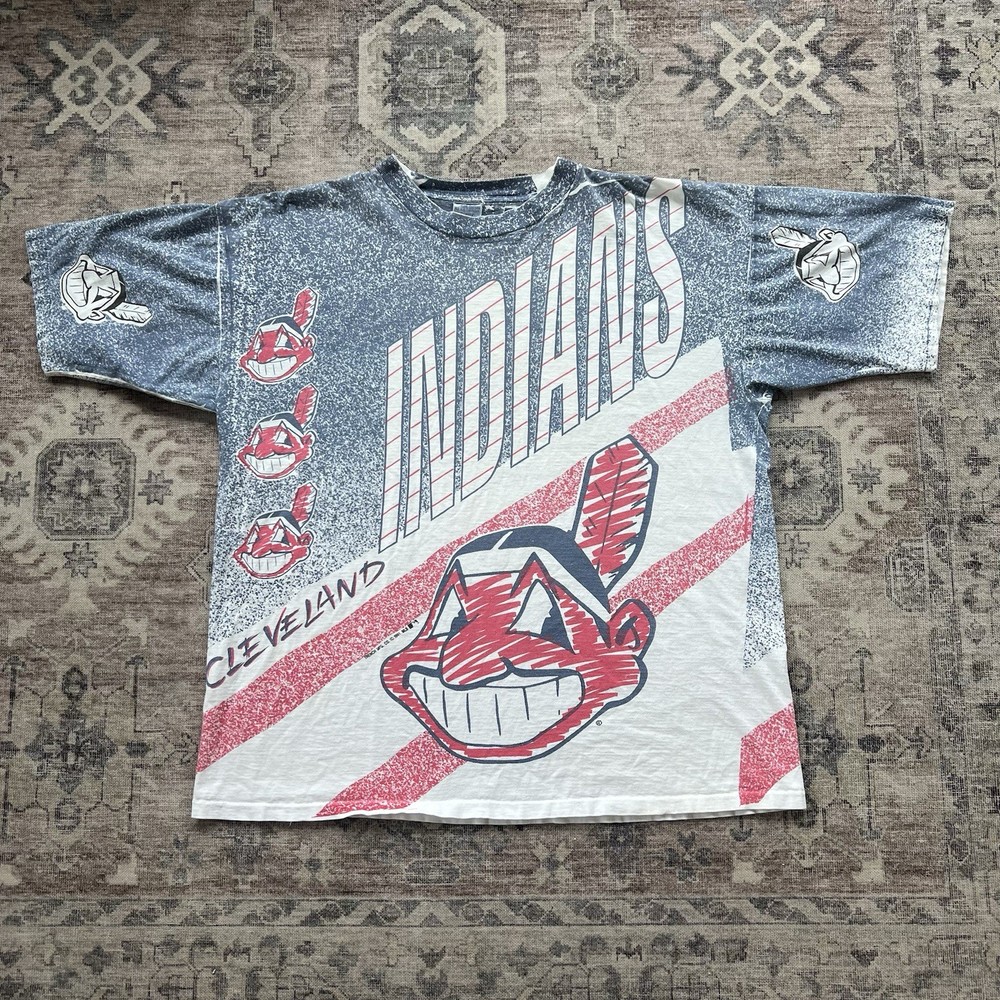 Vintage Cleveland Indians AOP T-Shirt Size XL