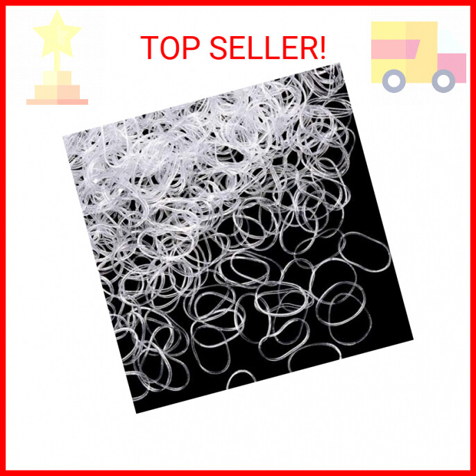 Hicarer 1000 Mini Soft 1.5cm Clear Rubber Bands for Hair Braids
