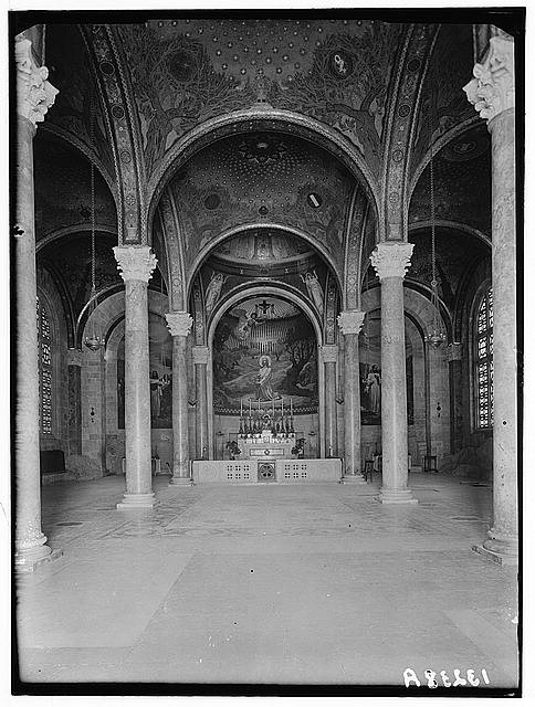 Jerusalem Israel 1940s Church of All Nations Interior Garden of Gethsemane