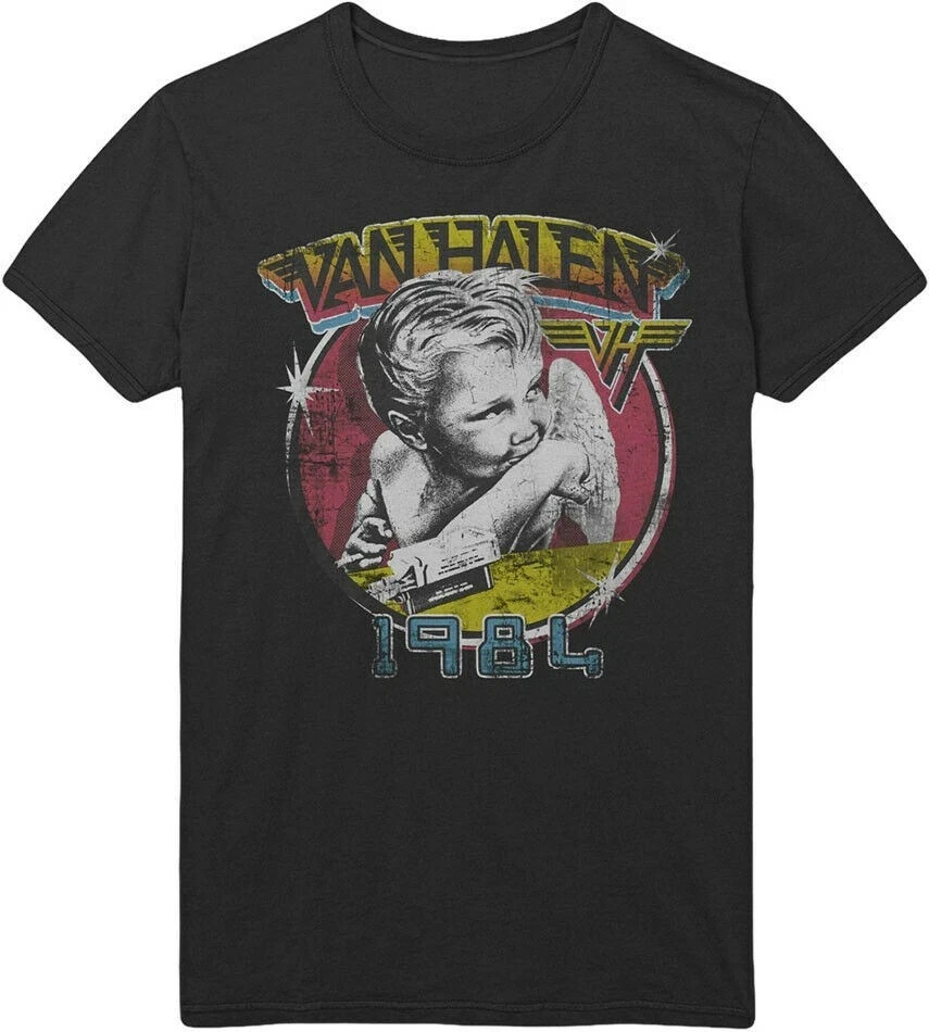 Van Halen 1984 Tour Of The World Black Unisex Full Size Tee
