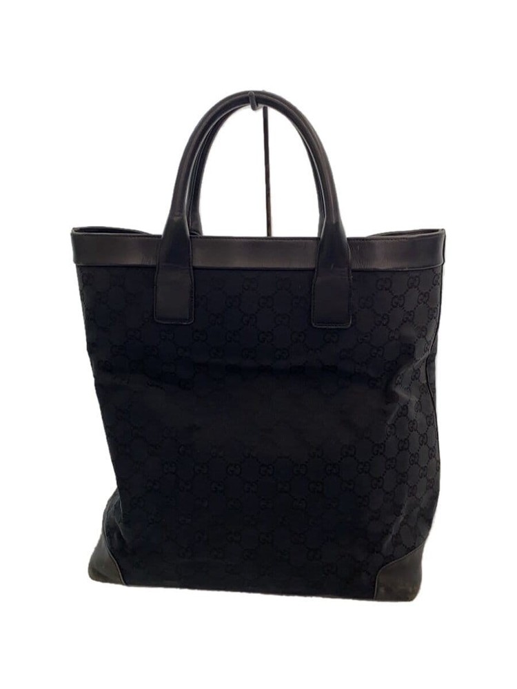 GUCCI GG Canvas Tote / Canvas / Black / All-Over Print / Shape Loss / Scratches