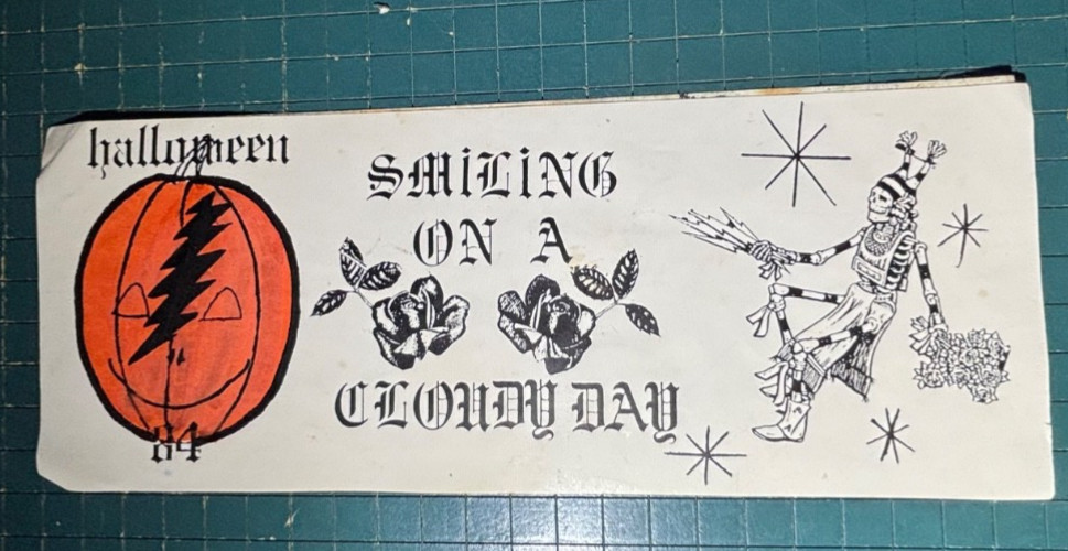 Grateful Dead Smiling On A Cloudy Day Halloween Fan-Made Sticker 1984