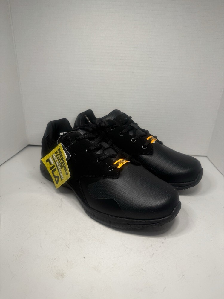 Fila Men's Memory Layers SR Slip Resistant Black Work Shoes Size 12