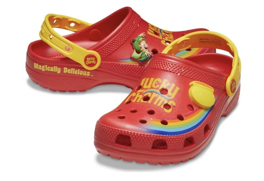 Crocs x Lucky Charms Clogs Women's 8 Red Leprechaun Very Good Condition