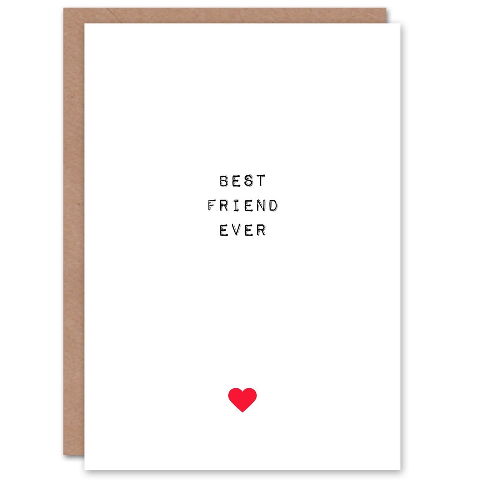 Valentines Day Greeting Card Simple Heart Best Friend For Him or Her