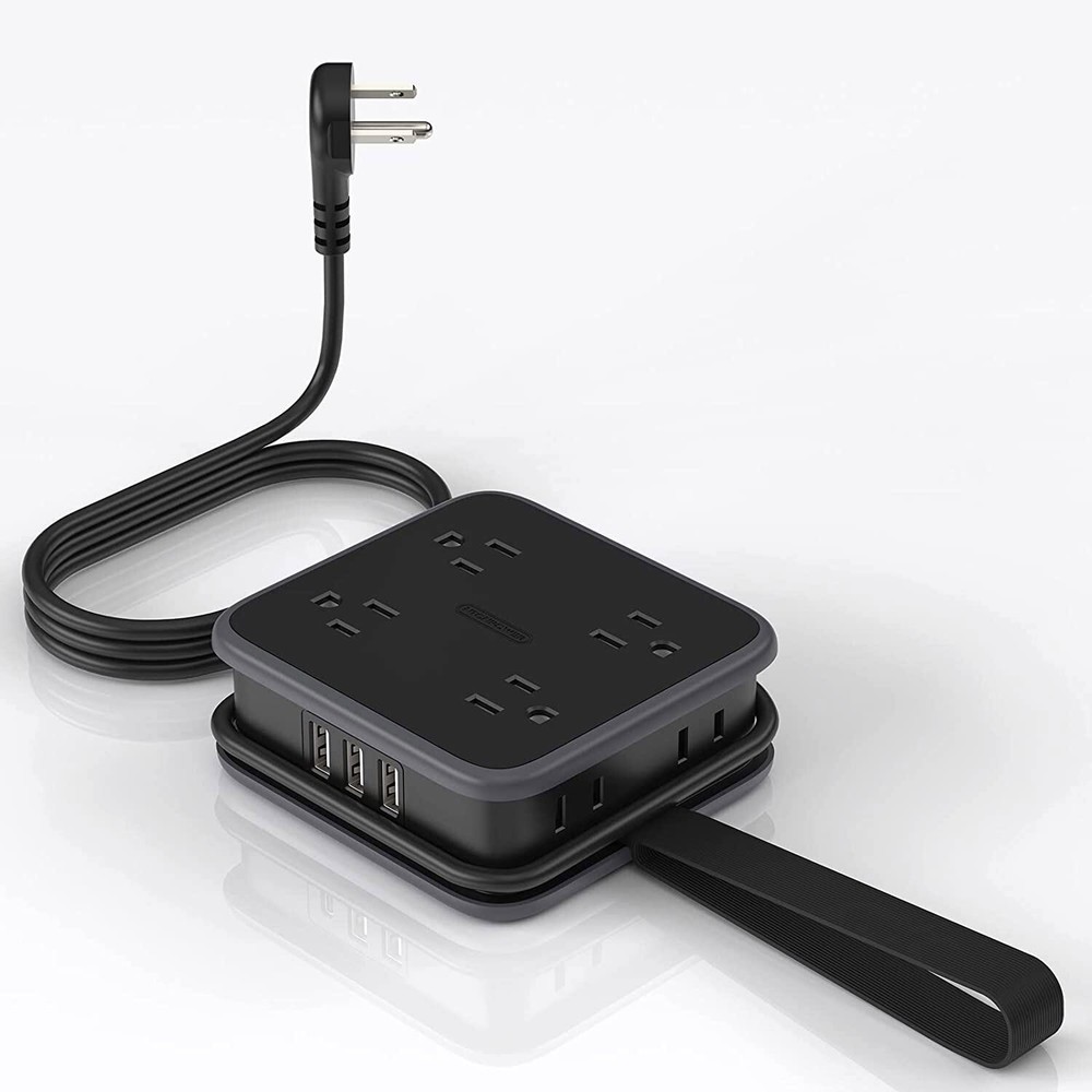 Travel Power Strip, Cruise Ship with 8 Outlets 3 USB Ports, 5 ft Extension Cord