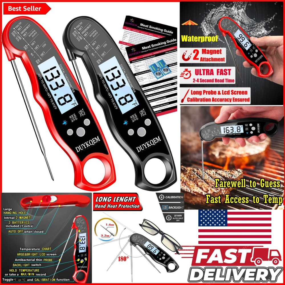 Accurate Instant Read Digital Cooking Thermometers - Waterproof & Quick Read-image