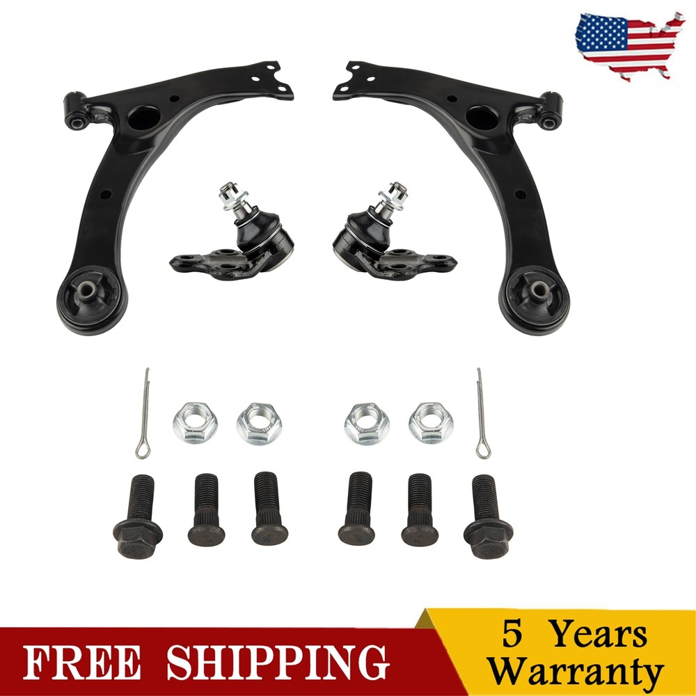 4pcs Front Lower Ball Joints & Control Arms for 2003-2005 Toyota Corolla Celica