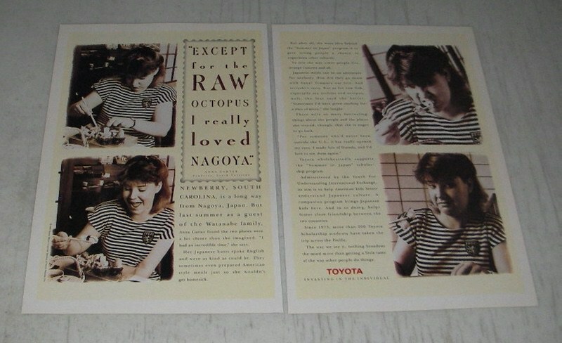 1990 Toyota Cars Ad - Except for the raw octopus I really loved Nagoya