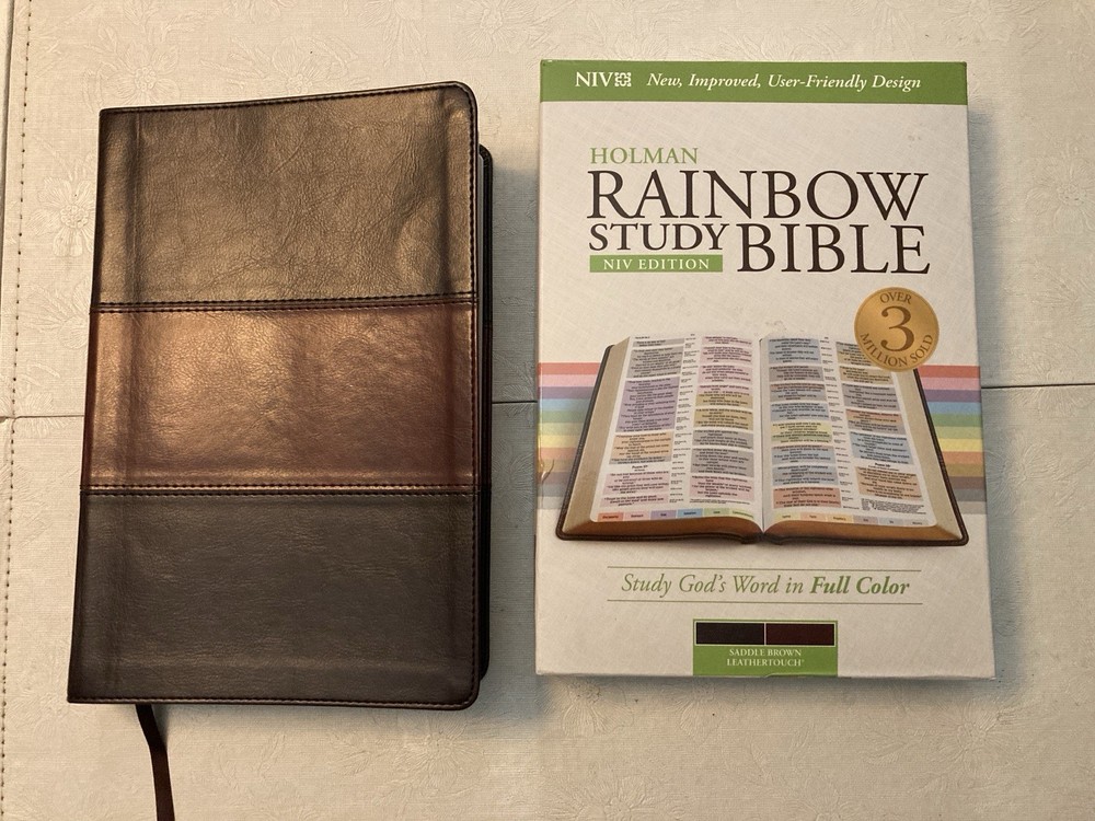 NIV Rainbow Study Bible, Saddle Brown LeatherTouch by Holman Bible Publishers (2015, Imitation Leather)