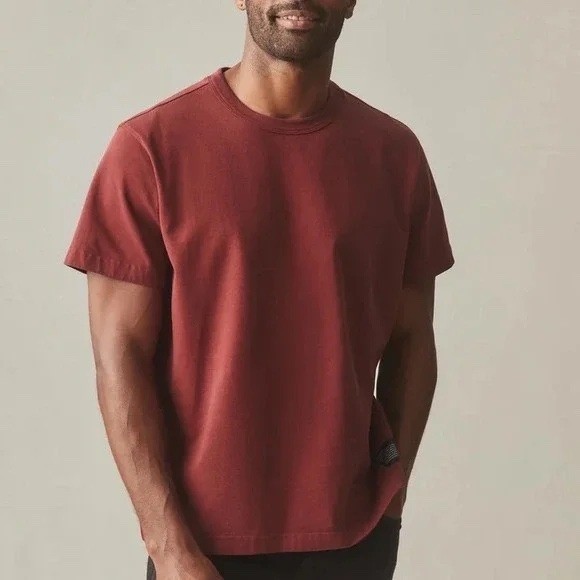 American Giant Mens Everest Crewneck T-Shirt Red Cotton Made in USA Size M