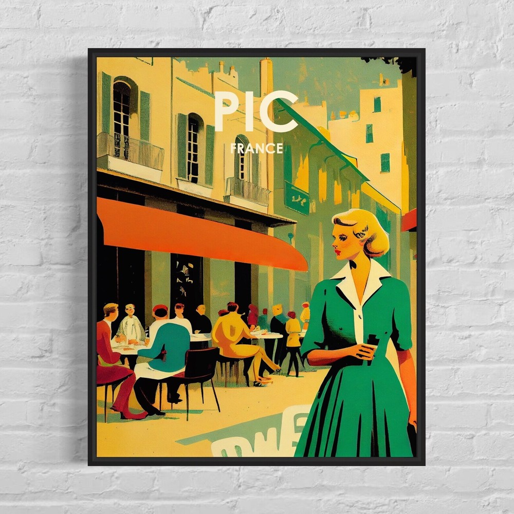 Pic France Retro Art Print Pic France Wall Art Illustration Pic France Vintage