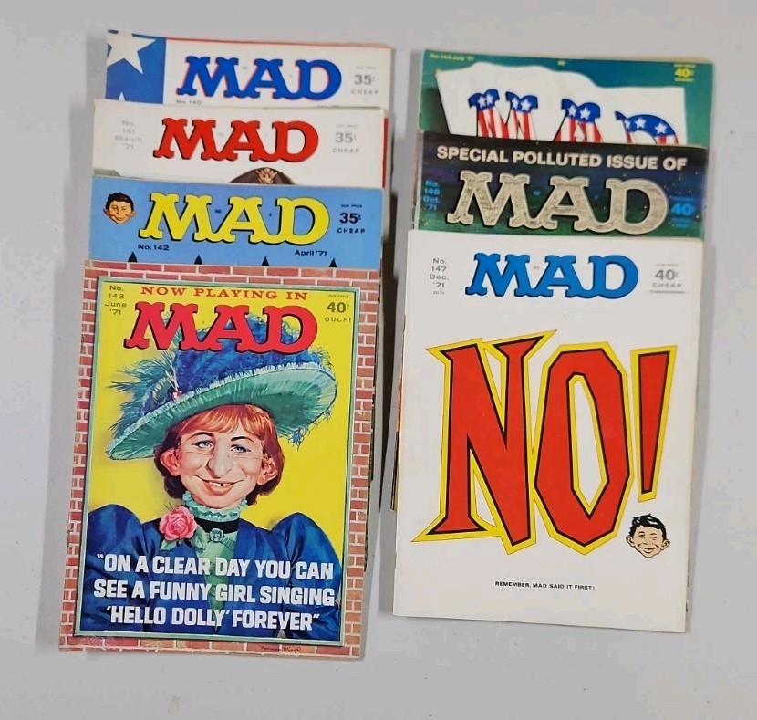 Mad Magazine 1971 Lot Of 7.  140 - 147