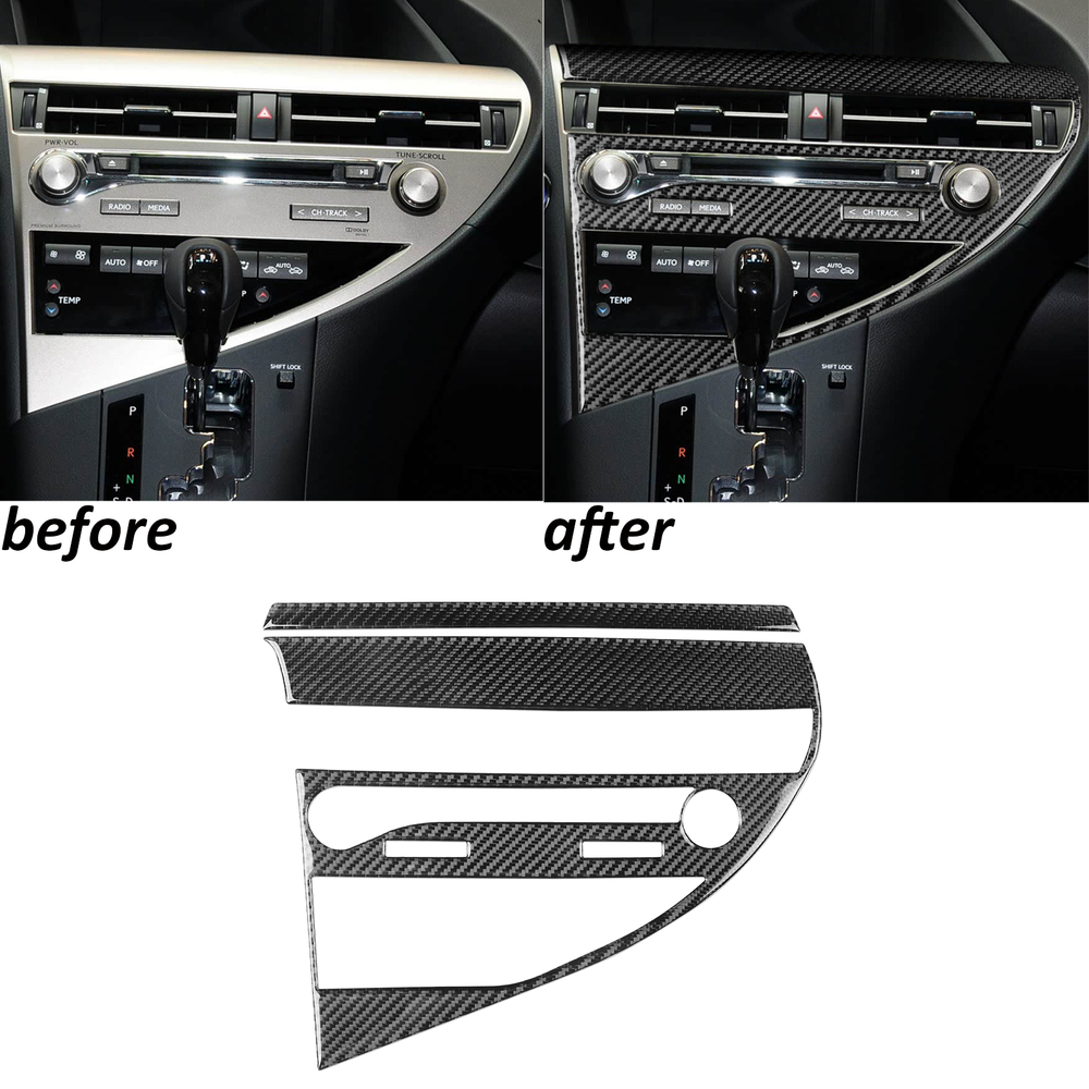 Real Carbon Fiber Center Console CD Panel Trim For Lexus RX350 RX450h 2010-2015