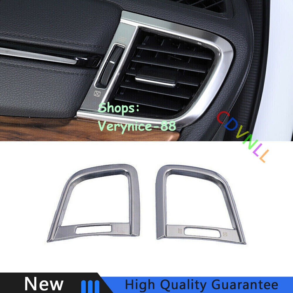 For Honda CRV CR-V 2017-2022 Silver Steel Left And Right Air Outlet Vent Trim 2*