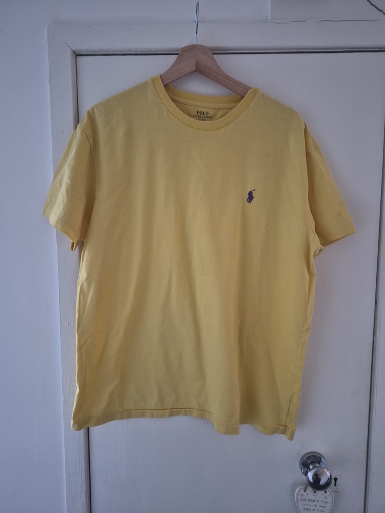 Polo Ralph Lauren Mens Yellow T-Shirt Pony Logo Cotton Medium