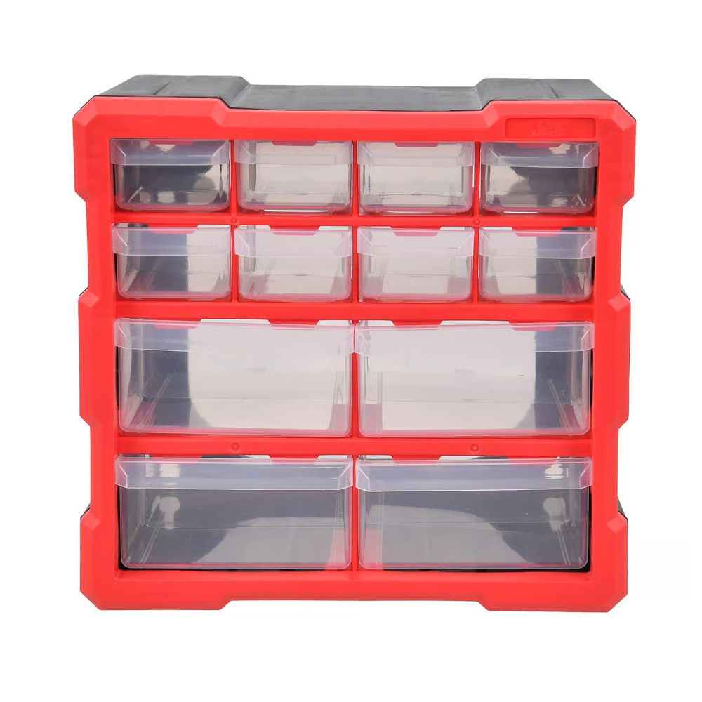 Ace 6.3x10.24 Inch 12-Compartment Black Plastic Storage Bin Organizer-image