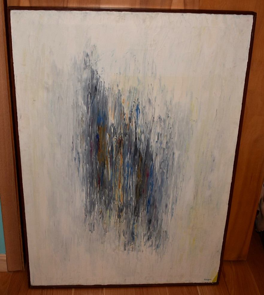 1960s Boston Mid Century Modern Abstract Painting Edward Cooper Expressionist